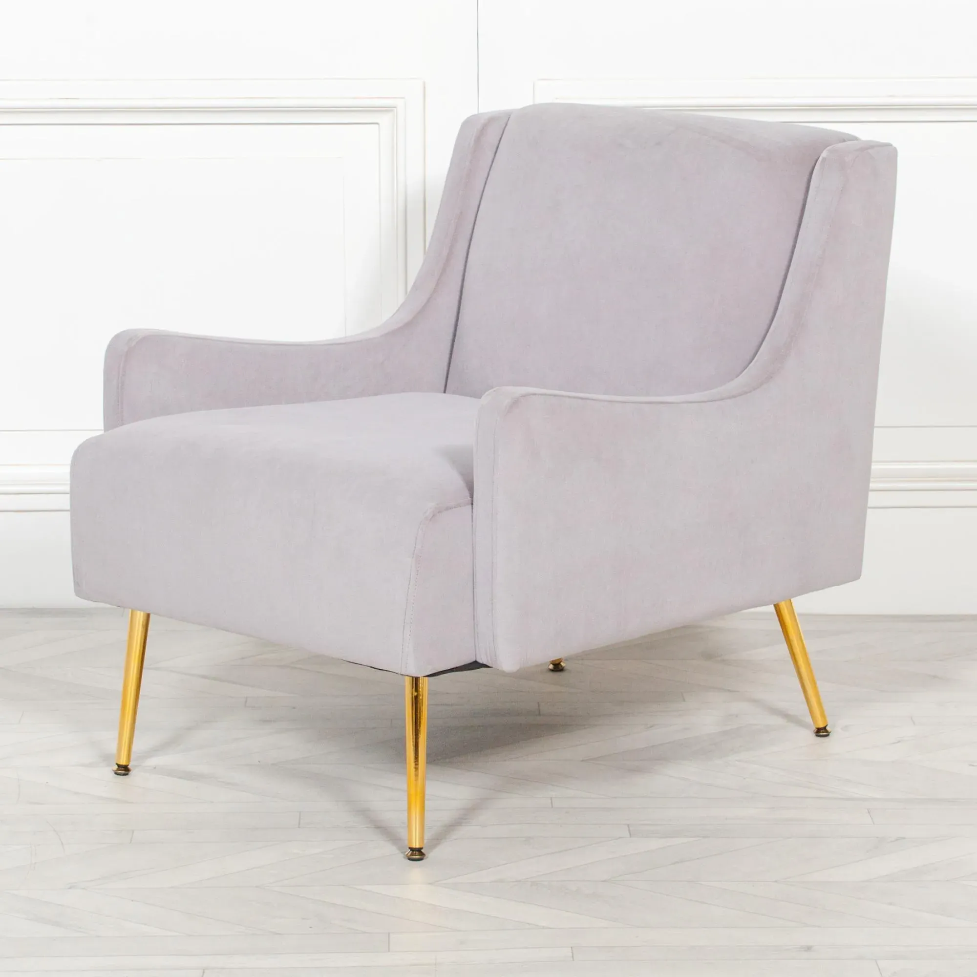 Velvet Accent Armchair - Grey