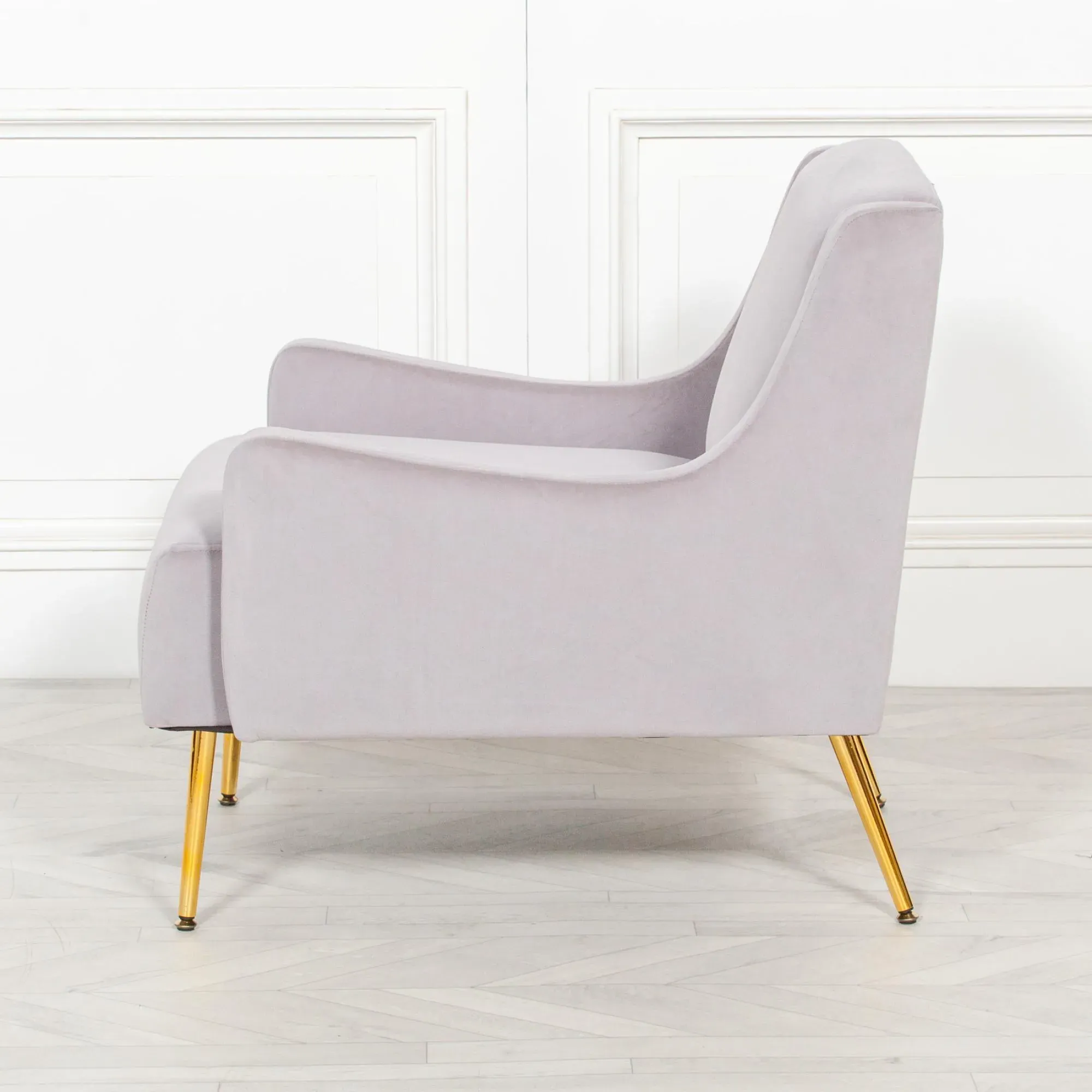 Velvet Accent Armchair - Grey