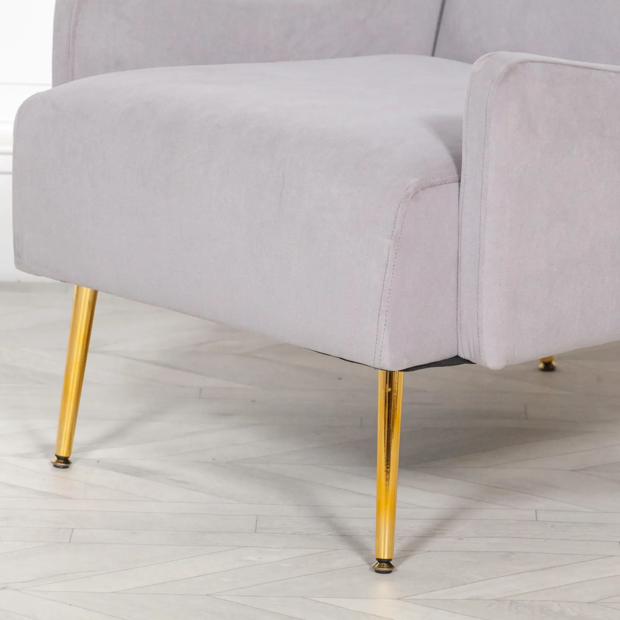 Velvet Accent Armchair - Grey