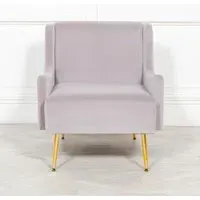 Velvet Accent Armchair - Grey