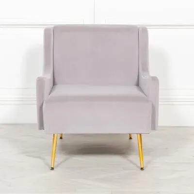 Velvet Accent Armchair - Grey image