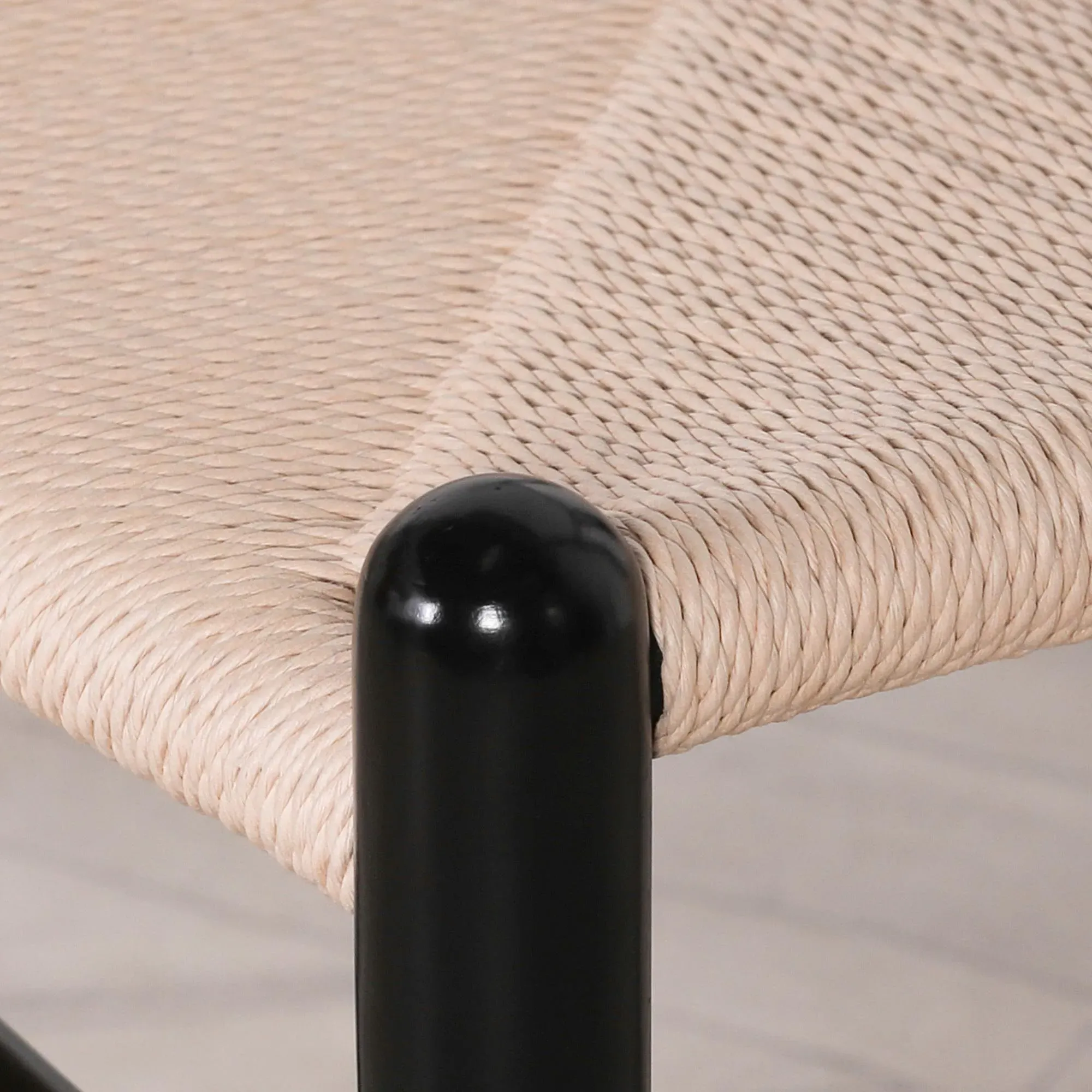 Wishbone Curved Back Dining Chair Set of 2 - Black, Beech Wood