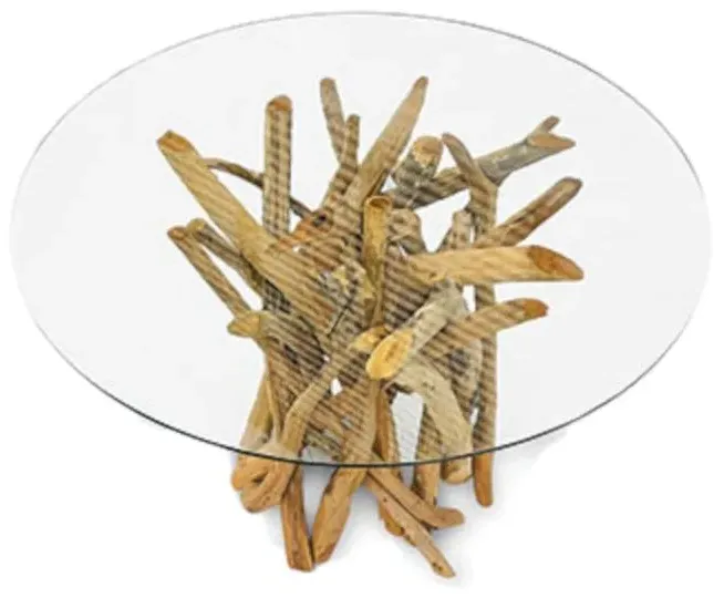 Driftwood 4-Seater Round Dining Table - Brown, Root Wood