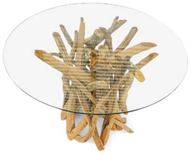 Driftwood 4-Seater Round Dining Table - Brown, Root Wood