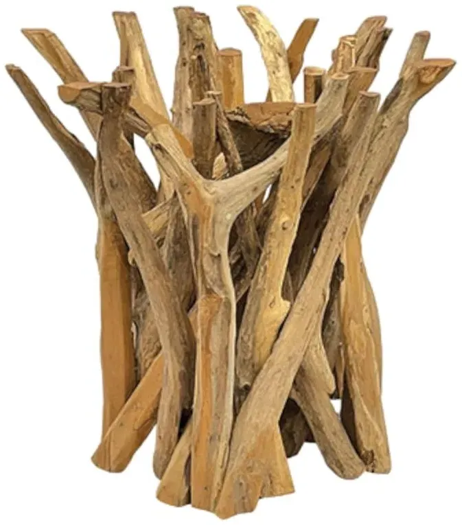 Driftwood 4-Seater Round Dining Table - Brown, Root Wood