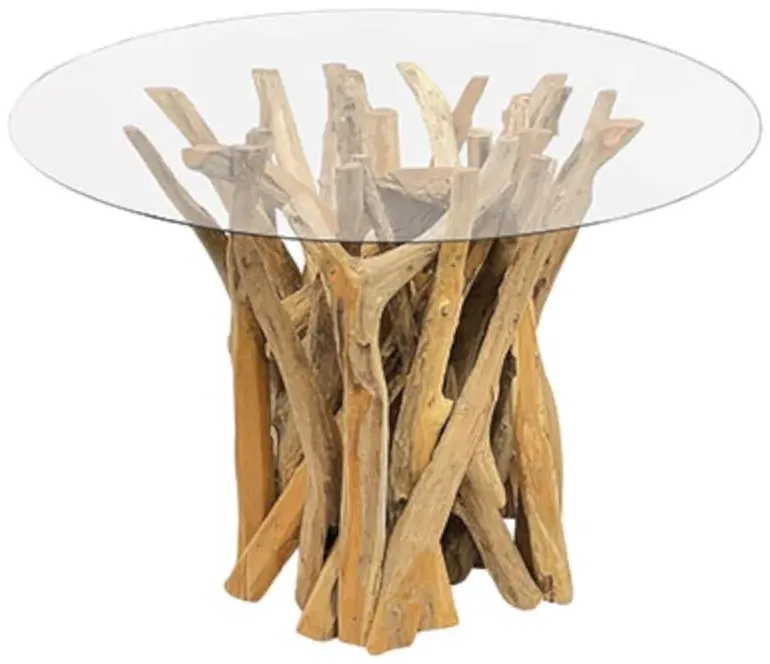 Driftwood 4-Seater Round Dining Table - Brown, Root Wood