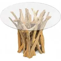 Driftwood 4-Seater Round Dining Table - Brown, Root Wood
