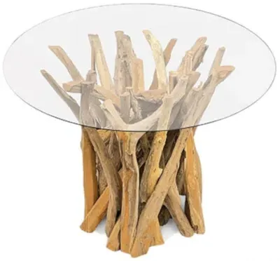 Driftwood 4-Seater Round Dining Table - Brown, Root Wood image