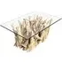 Driftwood Root Rectangle Coffee Table - Brown, Glass