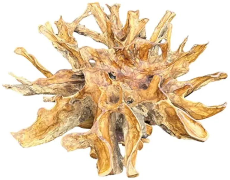 Lombok 8 Seater Round Dining Table - Brown, Teak Root