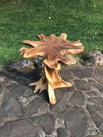 Lombok Mushroom Side Table - Brown