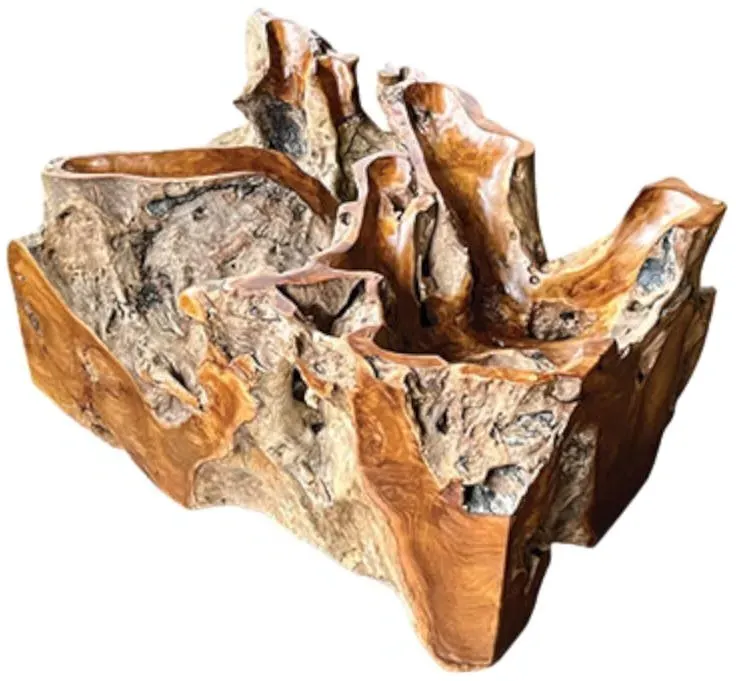 Lombok Rectangle Coffee Table - Brown, Teak Root Glass