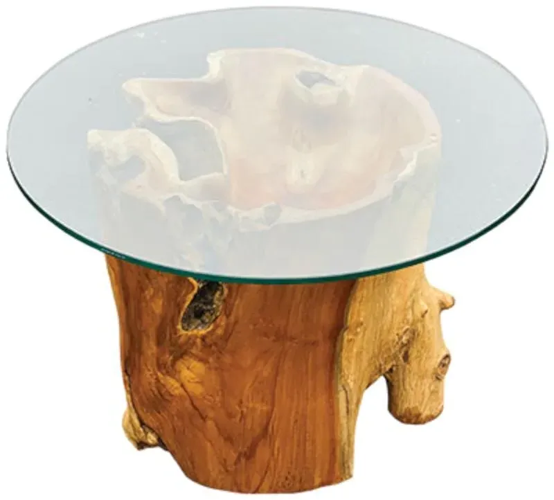 Lombok Root Round Coffee Table - Brown, Glass