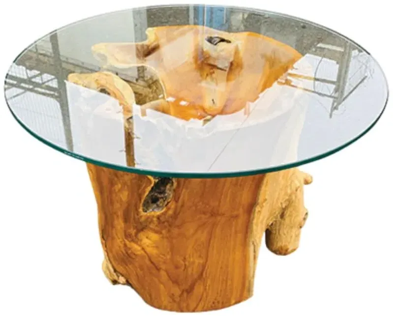 Lombok Root Round Coffee Table - Brown, Glass