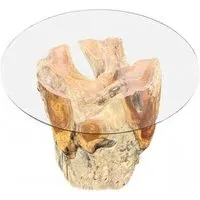 Lombok Root Round Coffee Table - Brown, Glass