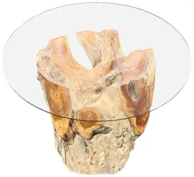 Lombok Root Round Coffee Table - Brown, Glass image