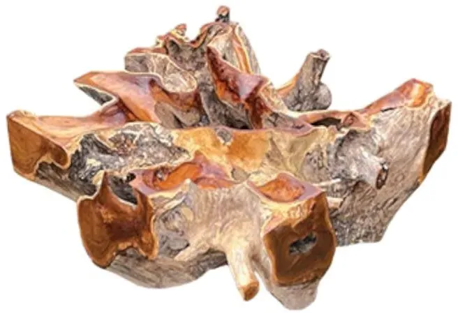 Lombok Root Square Coffee Table - Brown, Glass