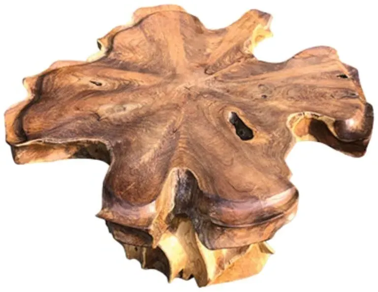 Lombok Single Pedestal Coffee Table - Brown