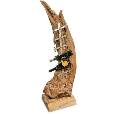 Root Teak 6 Hole Wine Holder Sculpture image