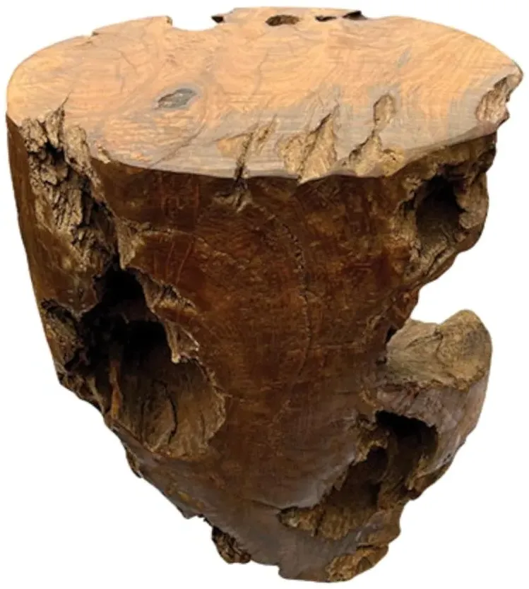 Round Coffee Table - Brown, Teak