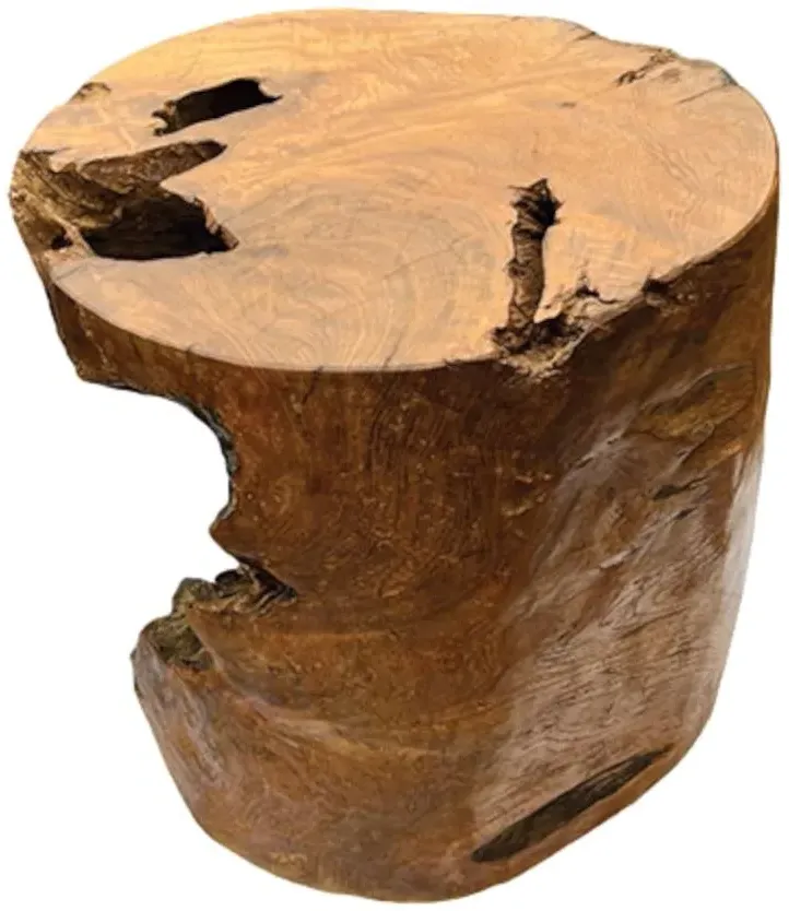 Round Coffee Table - Brown, Teak