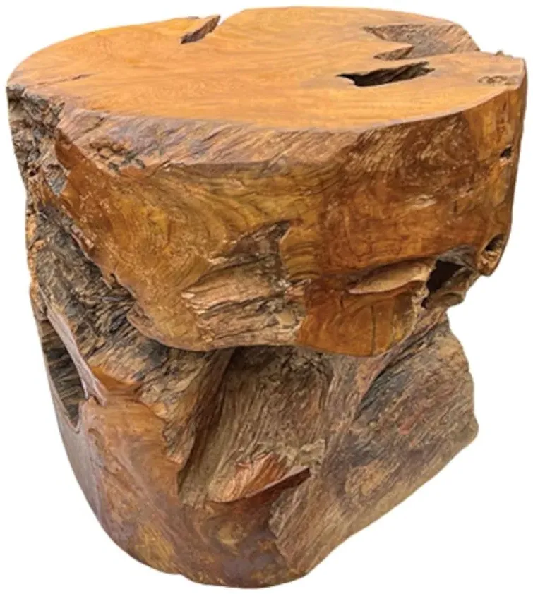 Round Coffee Table - Brown, Teak