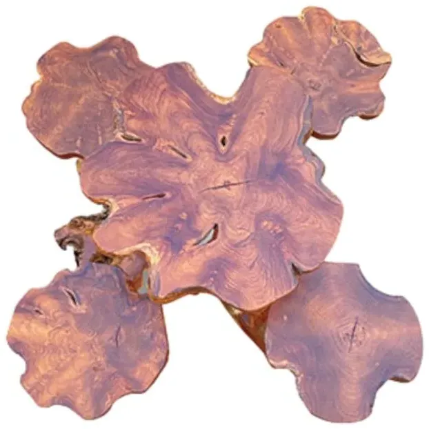 Teak Root Bar Table Set - Brown