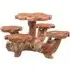 Teak Root Bar Table Set - Brown