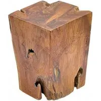 Teak Root Block Lamp Table - Brown