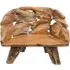 Teak Root Branch Medium Bench with Back - Brown