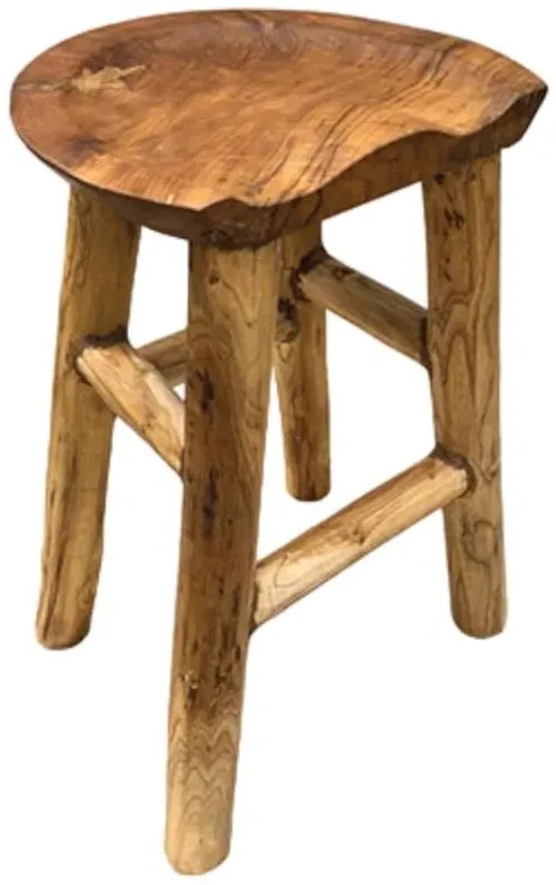 Teak Root Comfy Stool - Brown