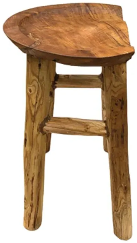 Teak Root Comfy Stool - Brown