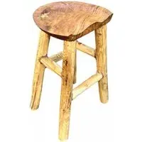 Teak Root Comfy Stool - Brown