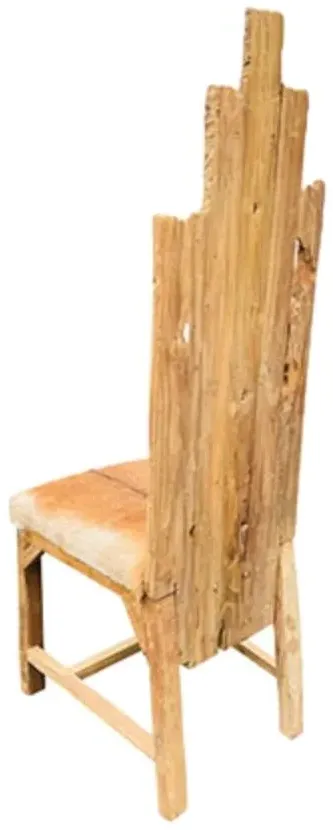 Teak Root Dining Chair - Brown, Goat Skin