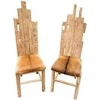 Teak Root Dining Chair - Brown, Goat Skin