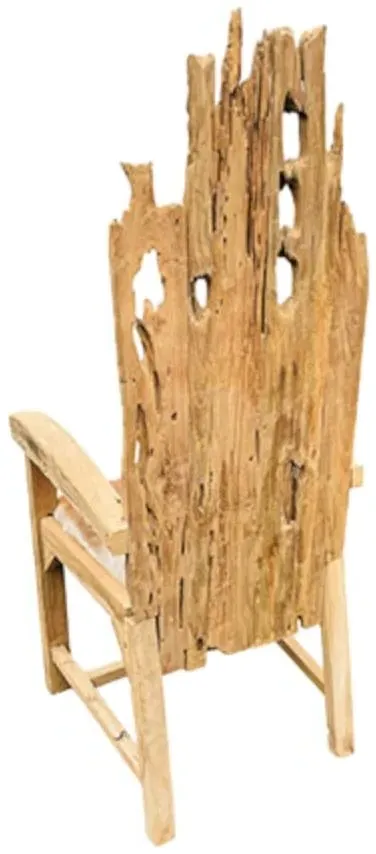 Teak Root King Armchair - Brown, Goat Skin