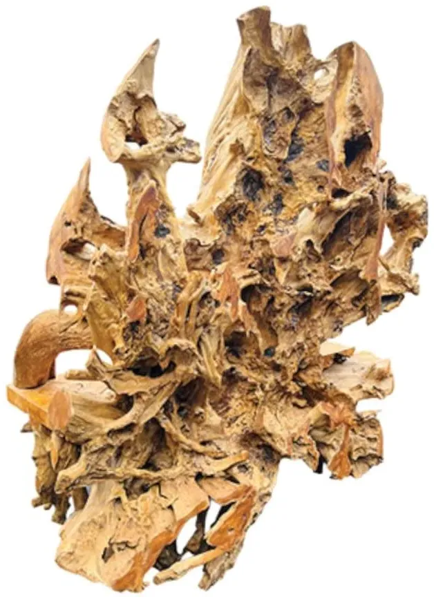 Teak Root King Bench with Back - Brown