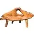 Teak Root Medium Bench with Back - Brown
