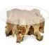 Teak Root Medium Round Spider Coffee Table - Glass