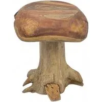Teak Root Mushroom Round Stool - Brown