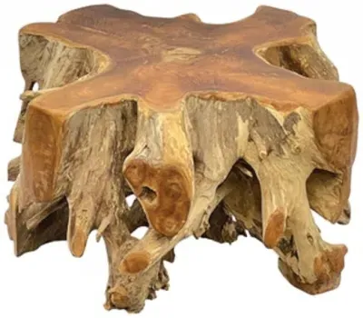 Teak Root Round Spider Coffee Table - Brown image