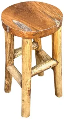Teak Root Round Stool - Brown image