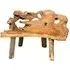 Teak Root Small Bench with Back - Brown