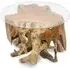 Teak Root Small Round Spider Coffee Table - Glass