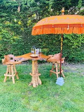 Teak Root Swivel Bar Stool - Brown