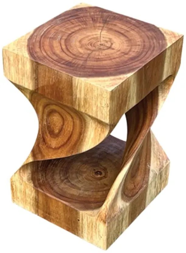 Wooden Twist Lamp Table - Brown