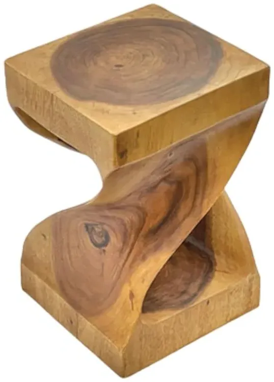 Wooden Twist Lamp Table - Brown