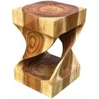 Wooden Twist Lamp Table - Brown