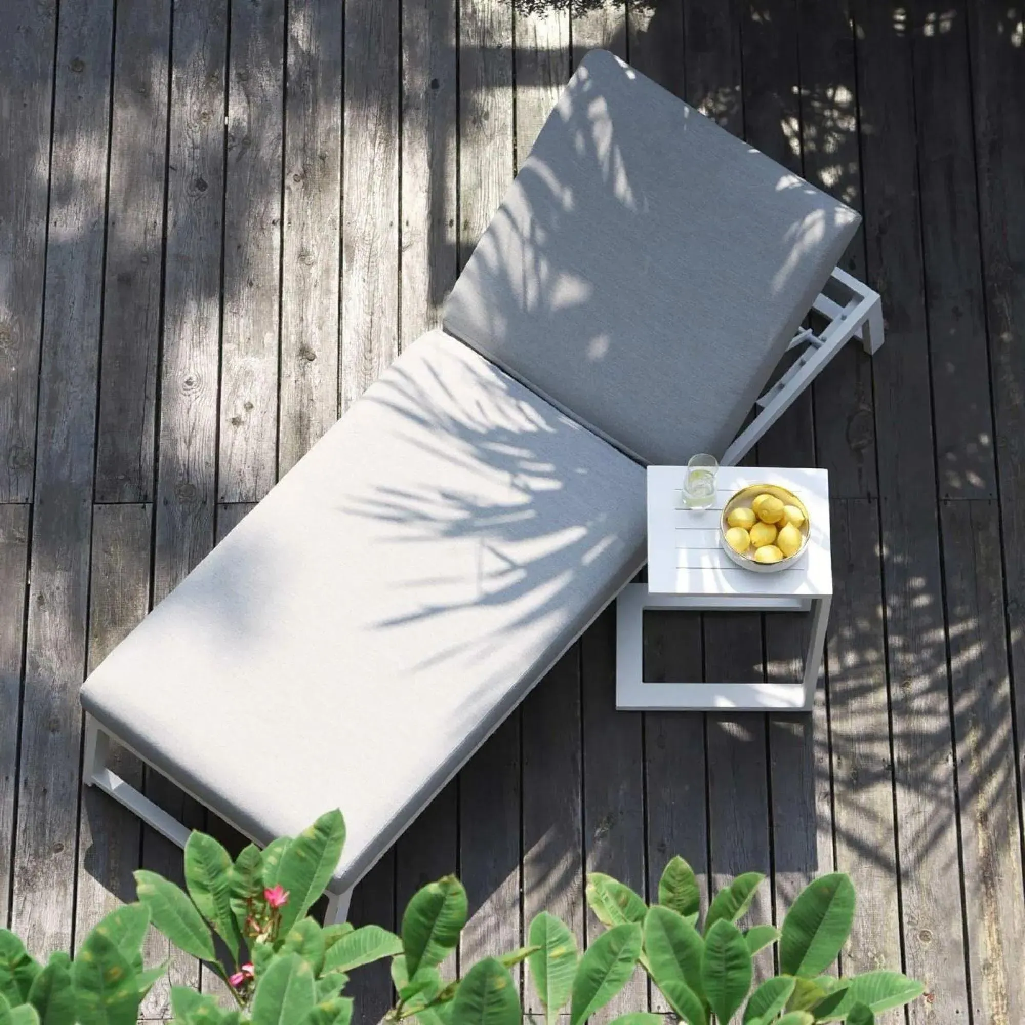 Allure Garden Sunlounger - Lead Chine, Fabric