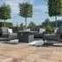 Amalfi 2-Seater Garden Sofa Set with Fire Pit Table - Grey